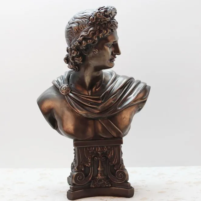Figura de resina personalizada antigua de bronce, escultura decorativa para busto, escultura, muñeco, Apolo Blanco, DAVID, DIANA, VENUS