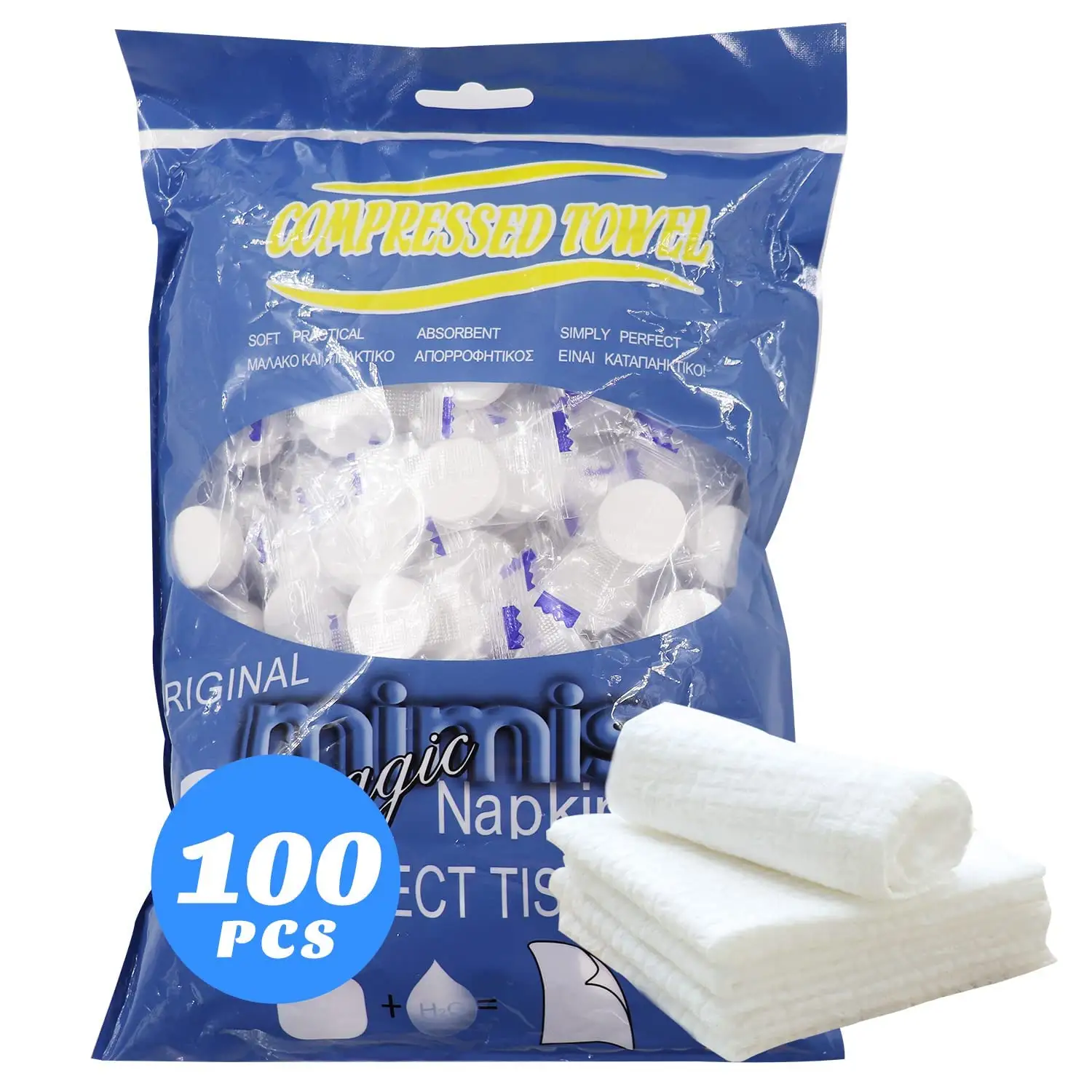 100PCS Mini Compressed Towel Einweg gesicht Compressed Towel Compressed Hand Wipe Camping Handtuch Tragbares Compressed Coin Tissue