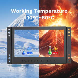 Monitor táctil industrial integrado de tamaño pequeño, monitor de 7 pulgadas con resolución de 1024*600, estándar con altavoces y VGA/HDMI/AV