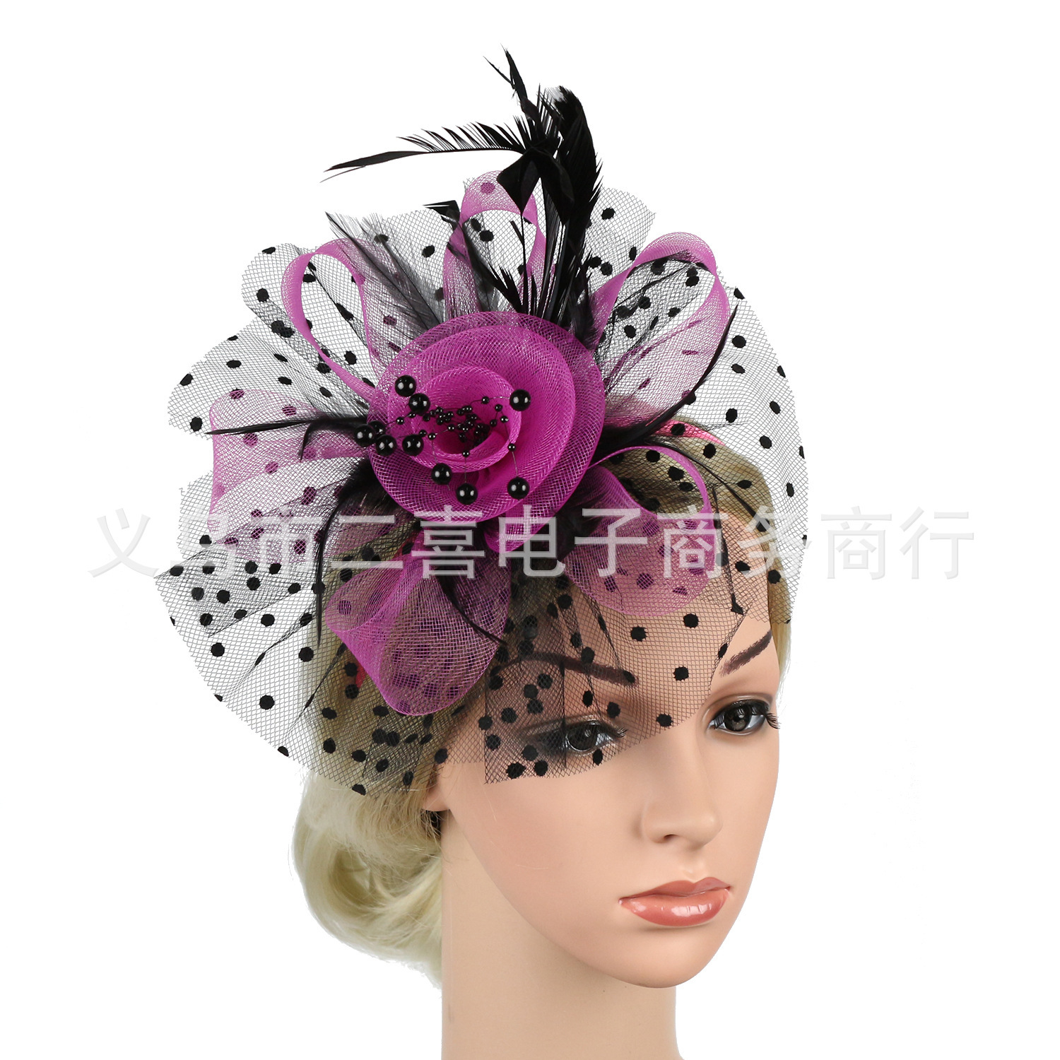 Black yarn rose red