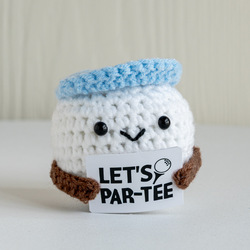 Blue hat golf ball
