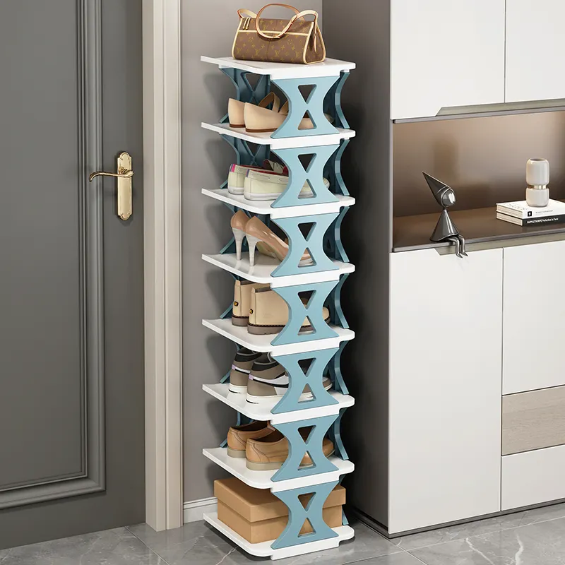 Moderno soggiorno mobili in plastica scarpiera portatile fai da te scarpiera organizzatore di stoccaggio scarpiera stretta