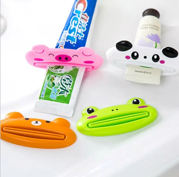 XH kamar mandi multi-fungsi berguna pasta gigi hewan kartun pemeras karton Dispenser pasta gigi mudah