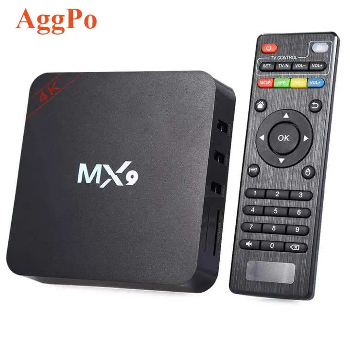4K HD MX9 Android 9.0 TV Box mit Remote Control, 2.4G WiFi 8 16 32 64 128 GB Dual-band Streaming Player,Smart 4K Media Player