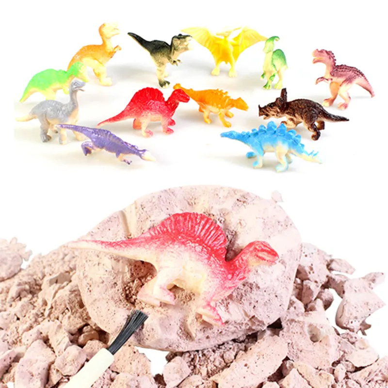 Pvc 공룡 계란 아이들을위한 장난감을 파고 멀티 화석 발굴 키트