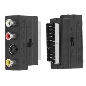 RGB <strong>SCART</strong> <strong>to</strong> 3 <strong>RCA</strong> Triple Composite Phono SVHS AV Adaptor with in Out Switch Converter for TV DVD VCR - Product Image 3