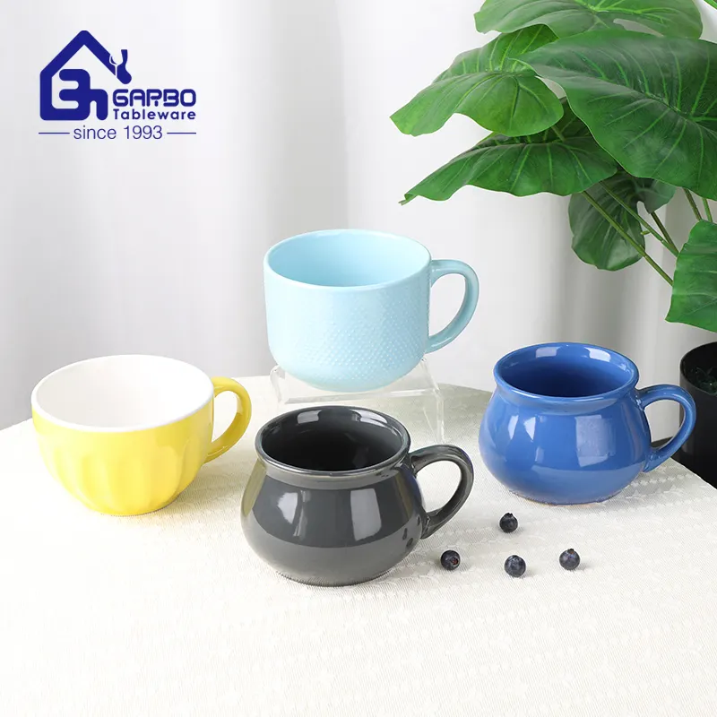 Tazza da colazione di grandi dimensioni 660ml per la colazione in ceramica in gres smaltato color ceramica boccale da bere tè latte tazza da caffè con design a pois