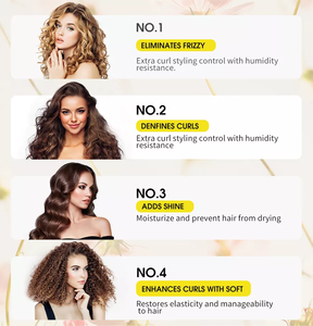 Wholesale Rich VE VB 5 Curl Cream Coconut Oil Max Moisture Smooth Curl Cream <strong>Define</strong> Effect <strong>Leave</strong> in Curl Treatment - Product Image 4