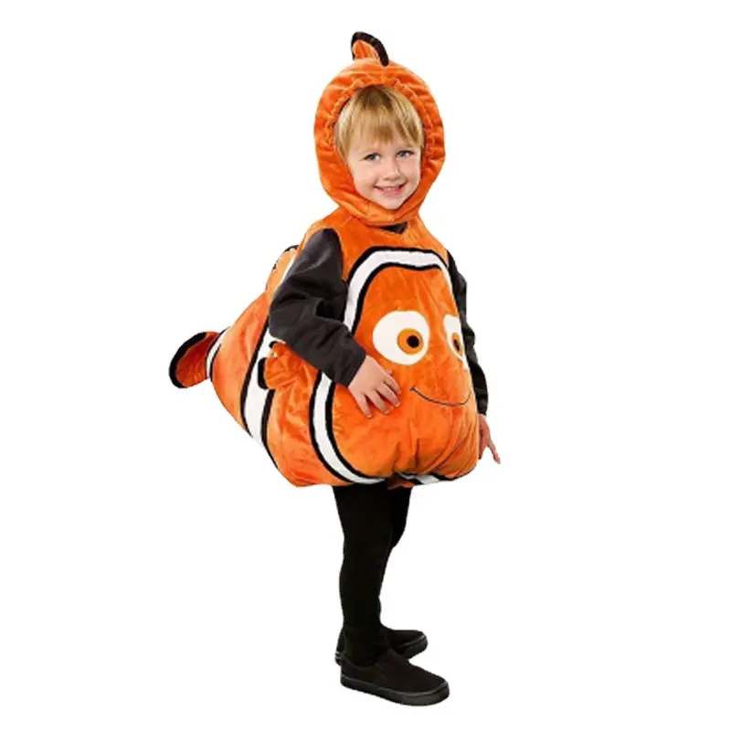 Детский оранжевый костюм с рыбкой-клоуном для ТВ и фильмов, костюм для поиска персонажа Немо, для Хэллоуина, детский костюм для ролевых игр