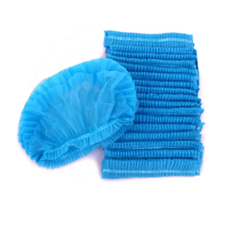 large head cover shower cap stretchable cap household use blue white Non-woven Disposable dust proof shower cap