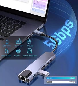 6in1 <span class=keywords><strong>USB</strong></span> Cハブ4K HDMI 100W PDギガビットイーサネット3USBポートMacBook iPad Dell XPS Surface Universal <span class=keywords><strong>Adapter</strong></span>