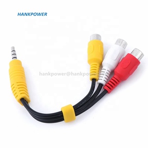3.5公到RCA影音视频电缆3.5毫米插孔到3 RCA母音频适配器电缆 - Product Image 1
