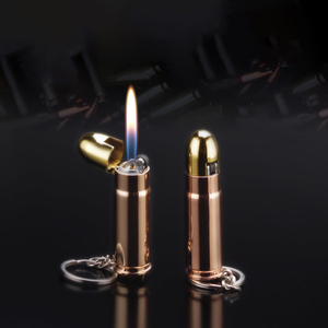 Bán buôn Inflatable Bullet Bật lửa mô phỏng kim loại Mài bánh xe Bullet gas Bật lửa với Keychain - Product Image 2