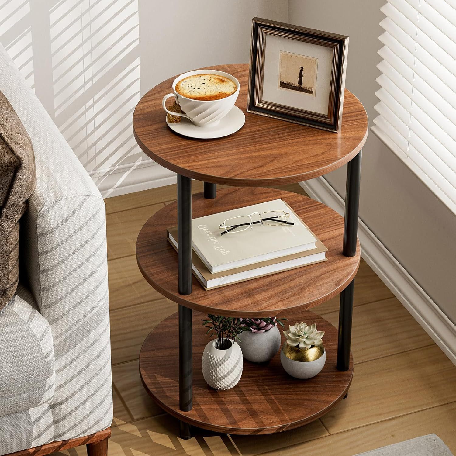 Rustic walnut-no power outlets