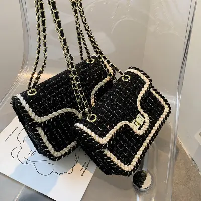 2020 di nuovo modo di autunno di inverno delle donne della borsa di lana trapuntata borsa alla moda con paillettes sling crossbody del sacchetto di spalla