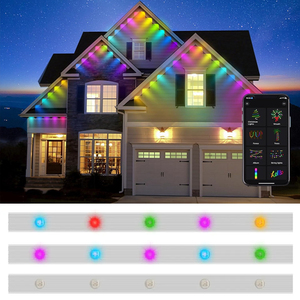 工場カスタムRgbwカラーパーマネントホリデー照明LEDパックライトリモコン付きクリスマス屋外ストリングライト - Product Image 5