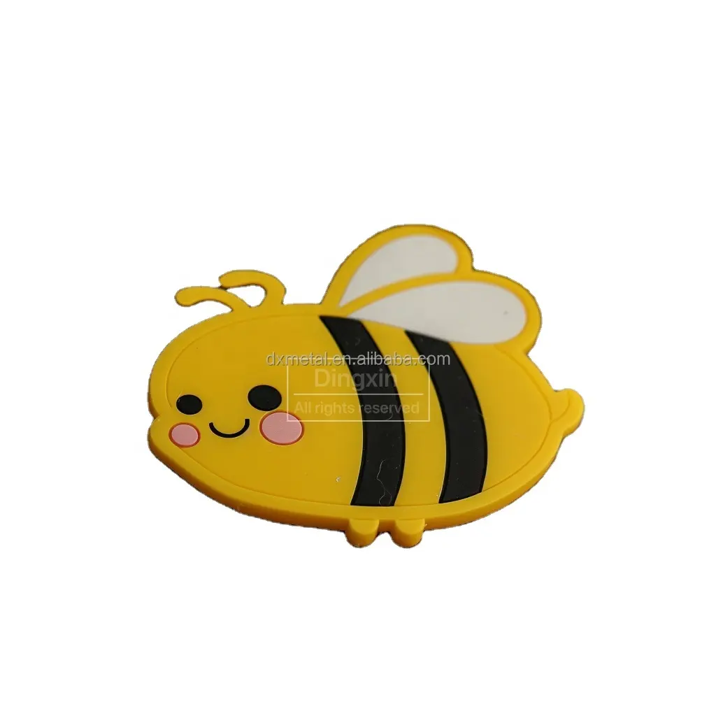 Customized cute bee pattern soft rubber pvc cushion pad door stopper wall protector for wall cabinets