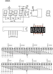 0,36 Zoll 4-stellige 7-Segment-LED-Bildschirme Weiße Farbe Vier LED-Modul elektronische Schilder Digital Signages