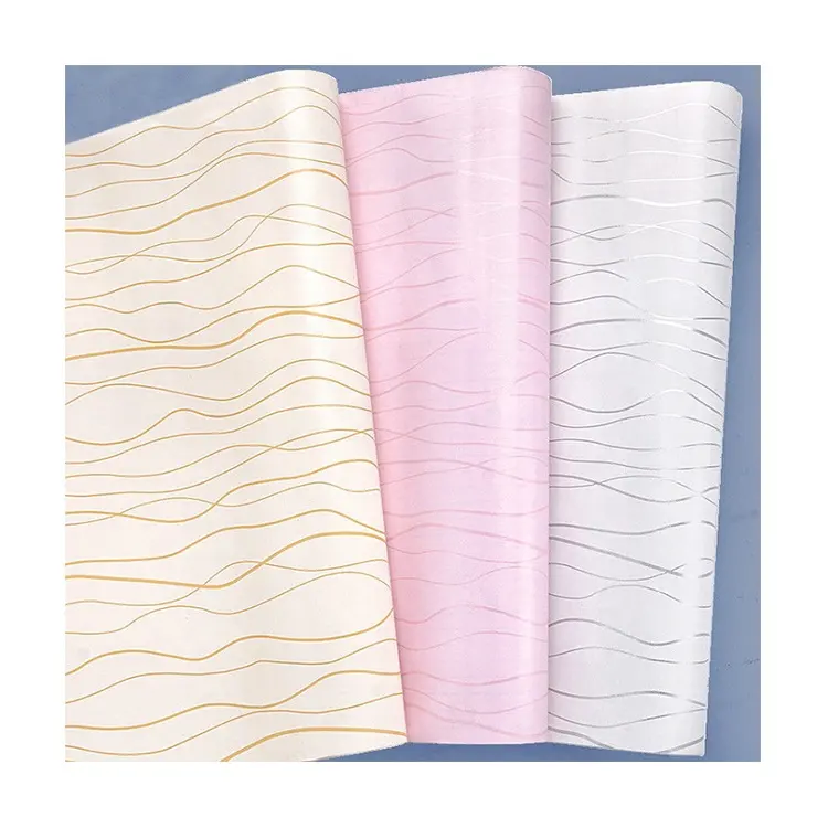 Peel & stick carta da parati impermeabile classica in pvc bianco con striscia in nastro decorativo per camera da letto