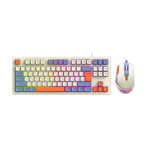 OEM 87キー混合カラーUSBワイヤードキーボードとマウスコンボタイプCワイヤードキーボードとマウスセットオフィスPC用ラップトップ - Product Image 2