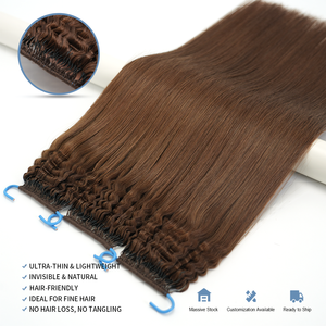 Unbehandelte Natürliche Geflochtene Echthaar-<span class=keywords><strong>Extensions</strong></span> H6 6D Cuticle Aligned Jungfräuliche Echthaar-Verlängerungen - Product Image 3