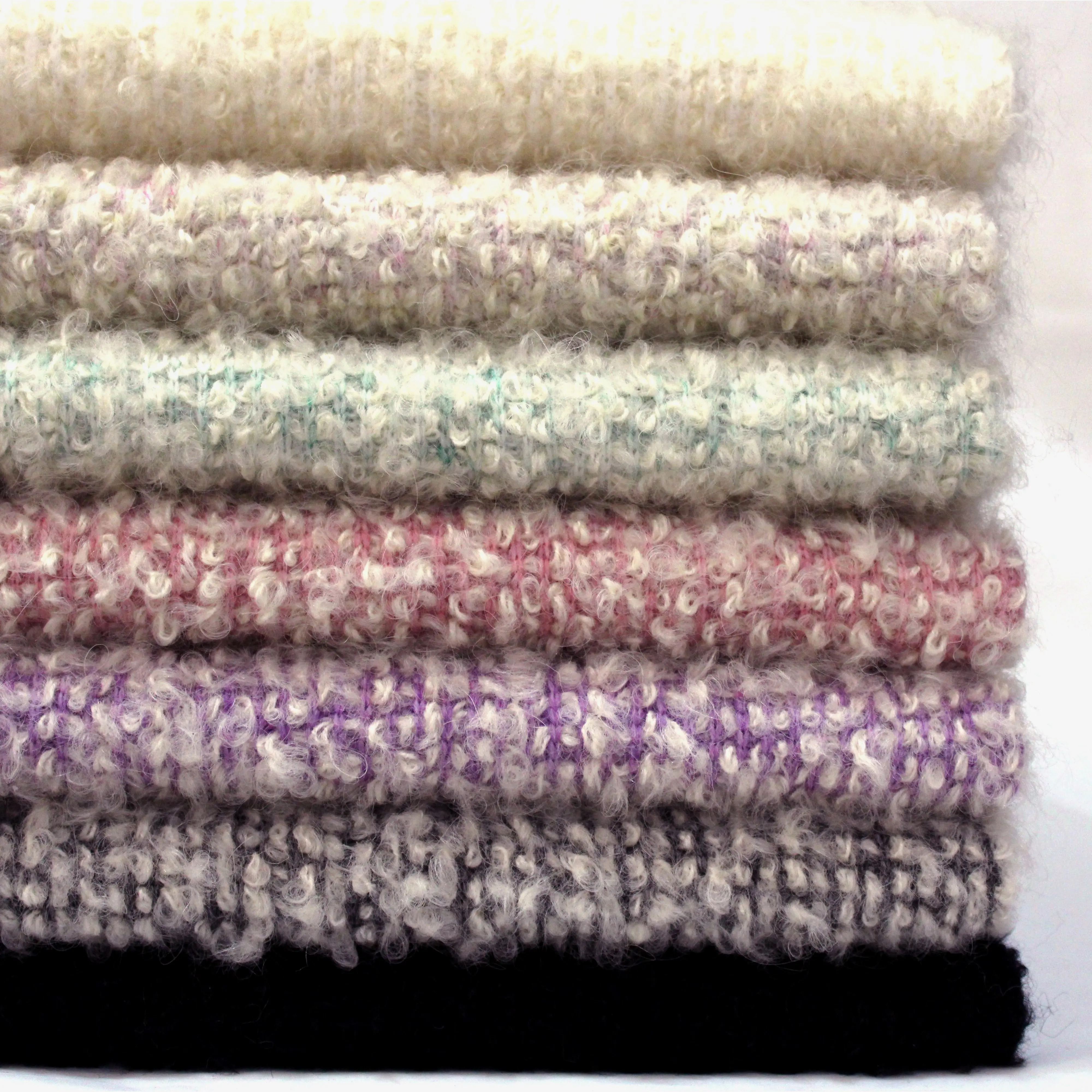 Prix usine en Stock Designer doux confortable costume Teddy Mohair laine fantaisie fil boucle laine Tweed Boucle tissu pour l'hiver
