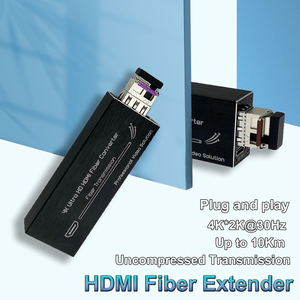 4K HDMI光纤转换器单模单光纤发射器接收器20公里5V DC USB C电源输入