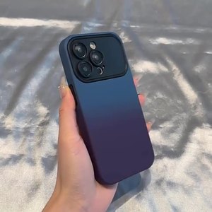 シンプルなデザインiPhone15 Pro Max 14 13 12 11 XSXRグラデーションカラーフロスト耐衝撃カバー用大型ウィンドウ電話ケース - Product Image 5