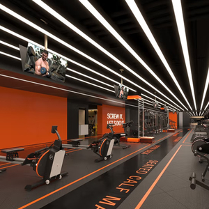 Aluminum PC Customized High Quality Modern Ceiling Lighting System <strong>120cm</strong> Surface Mounted Hanging <strong>Led</strong> Linear Pendant Light - Product Image 1