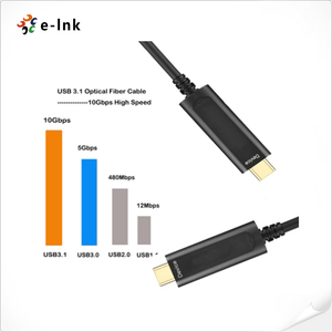 Cable óptico de fibra AOC, USB 3,1, tipo C, 5 metros - Product Image 2