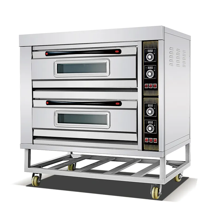 Vendita calda ristorante attrezzature da cucina forno elettrico 2 piani 4 vassoi forno per pane commerciale per la cottura