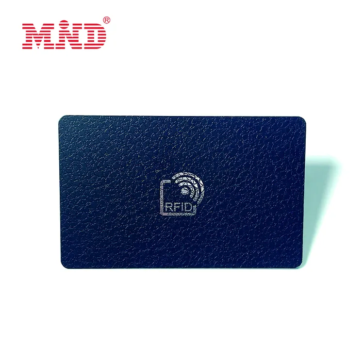 بطاقة مخصصة ذهبية وفضية مختومة ساخنة من MIFARE بطاقة من البلاستيك والجلد الخفيف للغاية بطاقة RFID