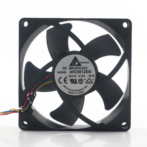 德尔塔24V 48V DC 12V 0.75A交流EC 8020 80X80X20MM 8CM球PWM高风量自动速度控制AFC0812DD-5E1H冷却风扇 - Product Image 1