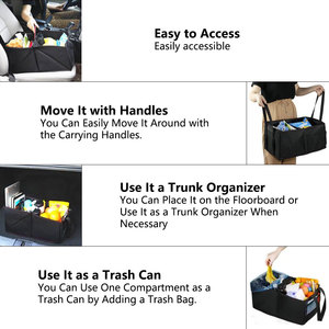 SUNNUO ใหม่รถที่นั่งพับแบบพกพา Trunk Organizer 2 ช่องขนาดใหญ่หลายกระเป๋ากล่องเก็บรถ - Product Image 4