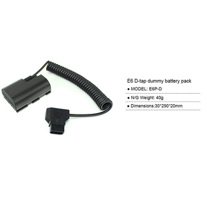 佳能5D Mark III IV 6D 7D 8D R5C相机的LP-E6虚拟电池电源电缆适配器。 - Product Image 5