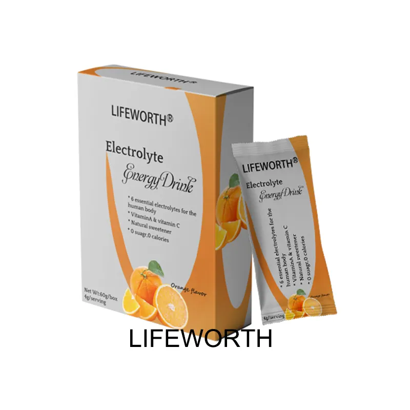 Lifeworth Oranje Vegan Multi Vitamine Elektrolyt Energy Drink Private Label