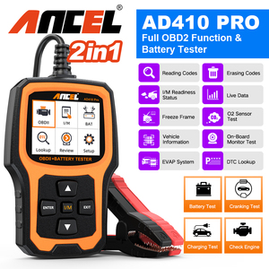 2025 ANCEL AD410 Pro 2-in-1バッテリーテスターエンジンライトツールOutil De Diagnostic Scanner OBD2 12V DC 2年車の煙テスト - Product Image 2