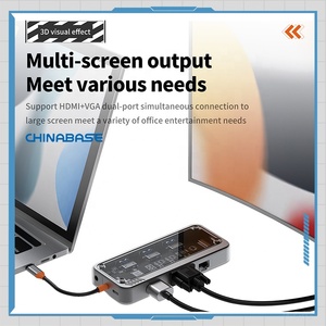 具有4K HDMI VGA C型PD USB3.0 RJ45以太网SD/tf卡读卡器3.5毫米的10合1 USB C集线器加密狗适配器扩展坞。 - Product Image 3