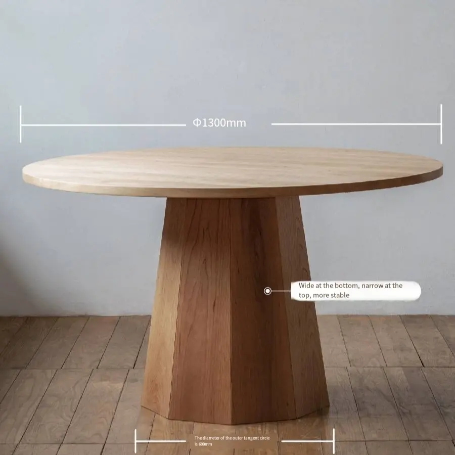 Table ronde en bois de cerisier nord-américain, table à manger en bois massif originale japonaise minimaliste domestique moderne