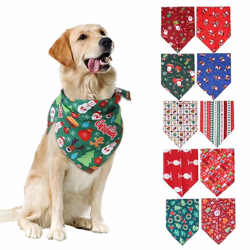 Disfraz de perro mascota, toalla de saliva, toalla triangular de vacaciones para gatos, suministros de Navidad