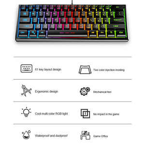 RGB Colorful Luminous Wired Mechanical Tactile <strong>Keyboard</strong> Portable Small <strong>Numeric</strong> Tablet and Laptop <strong>Keyboard</strong> - Product Image 6