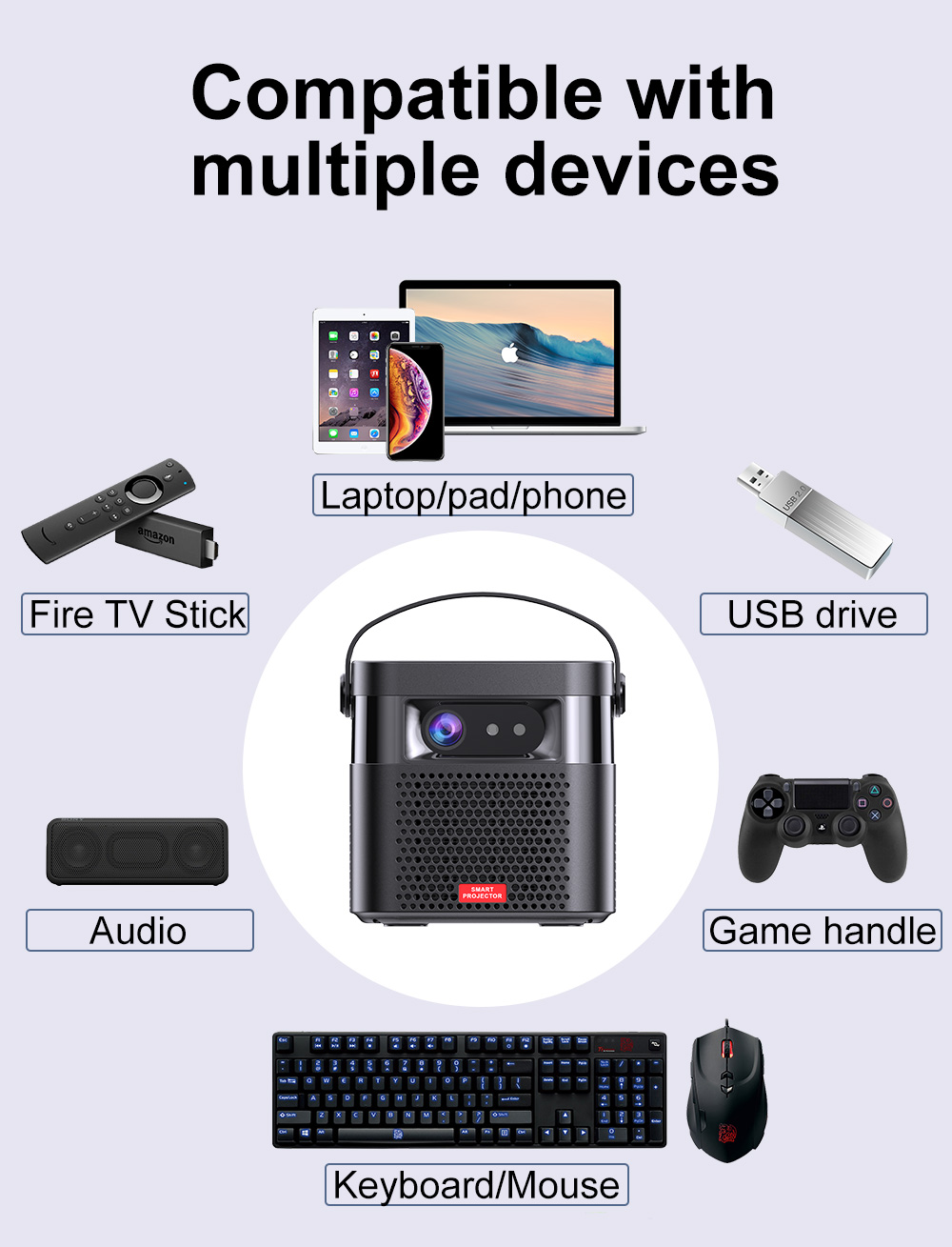 CLYTTE DLP projector K5 dual wifi Android9.0 540p 4k projector 3d projector for home theatre outdoor