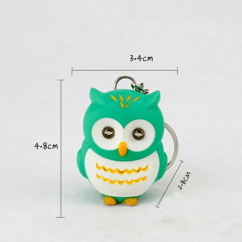 Porte-clés hibou avec son lumineux, pendentif vocal et Flash, LED, nouveauté, jouets d'éclairage, cadeau pour enfants,