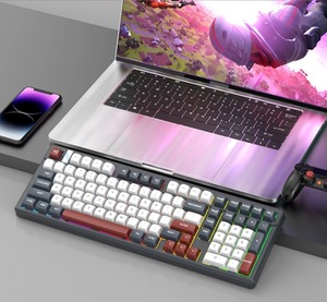 K102 Wireless BT Wired Tri-mode 101 Keys Ergonomics Hot Swap RGB <strong>Computer</strong> Gamer Gaming Mechanical <strong>Keyboard</strong> - Product Image 3