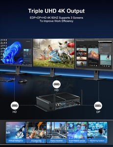 高性能Fanless Mini PC Intel Core I5 6 COMトリプルディスプレイ (HD DP EDP) デュアルDDR4新コンパクト産業用コンピュータ - Product Image 6
