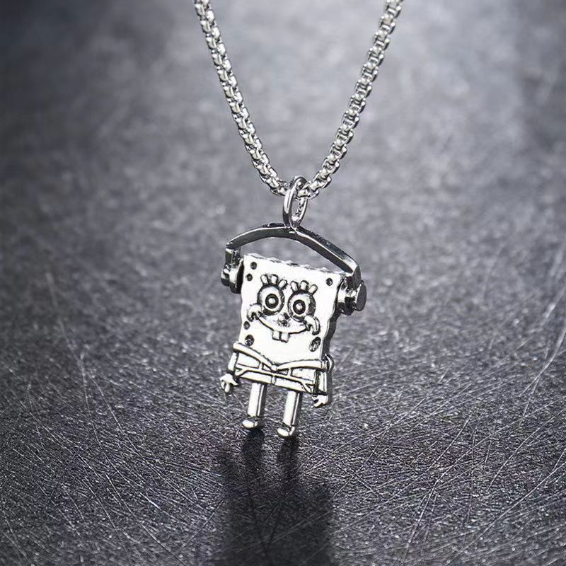 Headphones spongebob squarepants/titanium steel chain 70cm