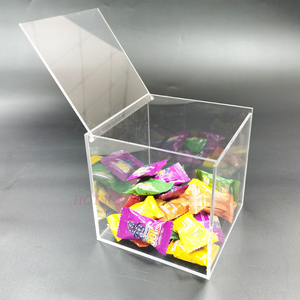 Custom <strong>Plexiglass</strong> Package Bin Clear 6 Sides 10cm PMMA <strong>Cube</strong> Acrylic Boxes with Lids - Product Image 3