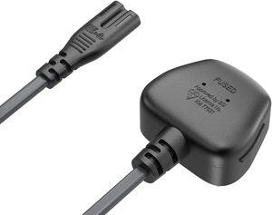 6ft <strong>18</strong> <strong>AWG</strong> England/UK Notebook Power <strong>Cord</strong>, Non-Polarized, with Fuse, IEC-320-C7 to UK Plug BS1363-1/A - Product Image 1