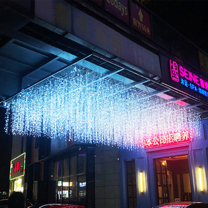 Benutzer definierte LED Fee Vorhang Lichterketten Warmweiß Wasserfall Raum Hochzeit Weihnachts dekoration Lichter für Party Festival im Freien - Product Image 3