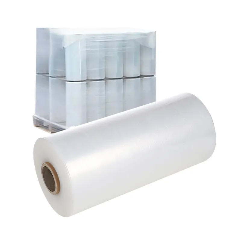 Aangepaste Recyclebare Jumbo Stretch Film Pallet Hand Stretch Wrap Jumbo Roll Film Stretch Wikkelfolie 23um